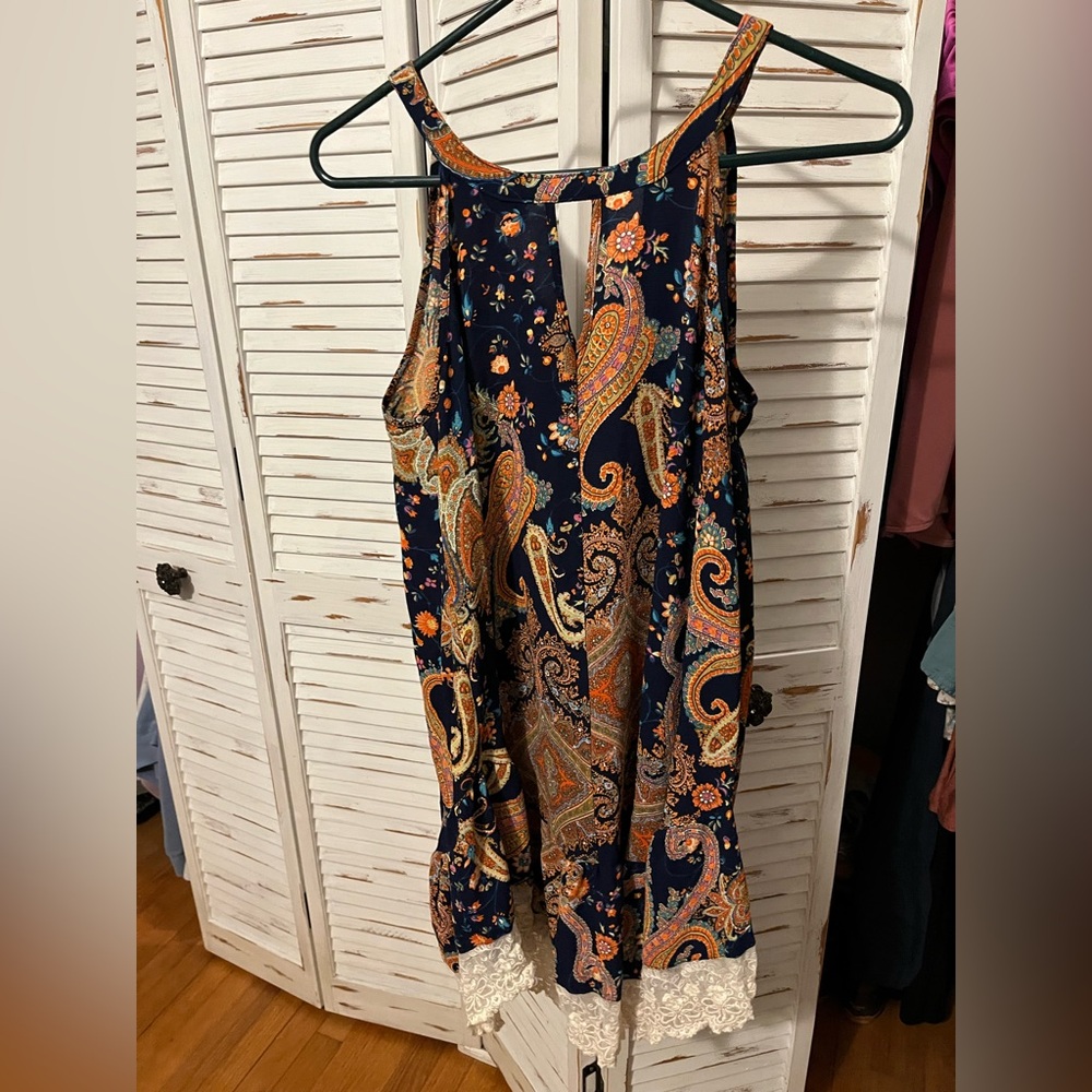 Umgee Paisley Print Sleeveless Dress